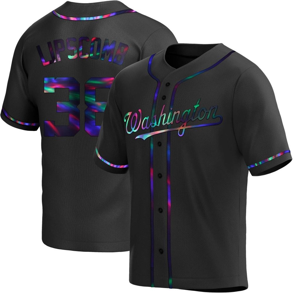 Replica Trey Lipscomb Men's Washington Nationals Black Holographic Alternate Jersey Replica Trey Lipscomb Men's Washington Nationals Black Holographic Alternate Jersey