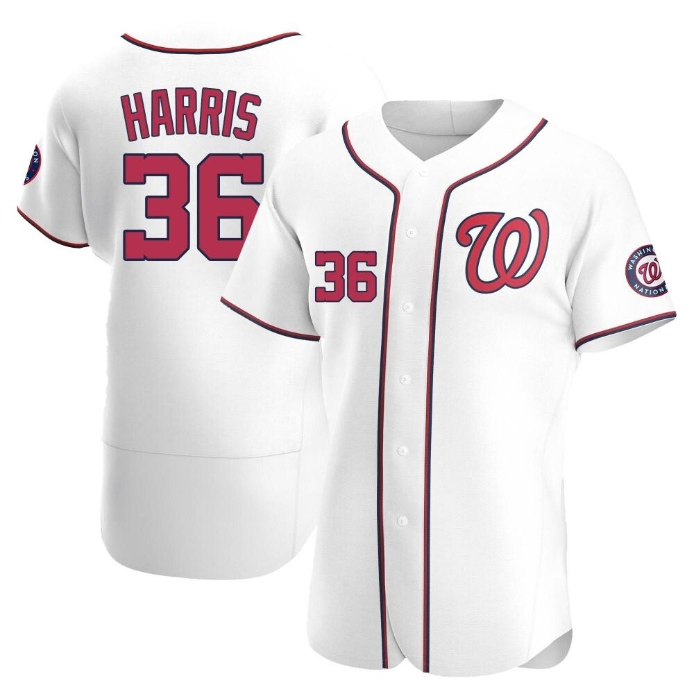 Authentic Will Harris Men's Washington Nationals White Home Jersey Authentic Will Harris Men's Washington Nationals White Home Jersey
