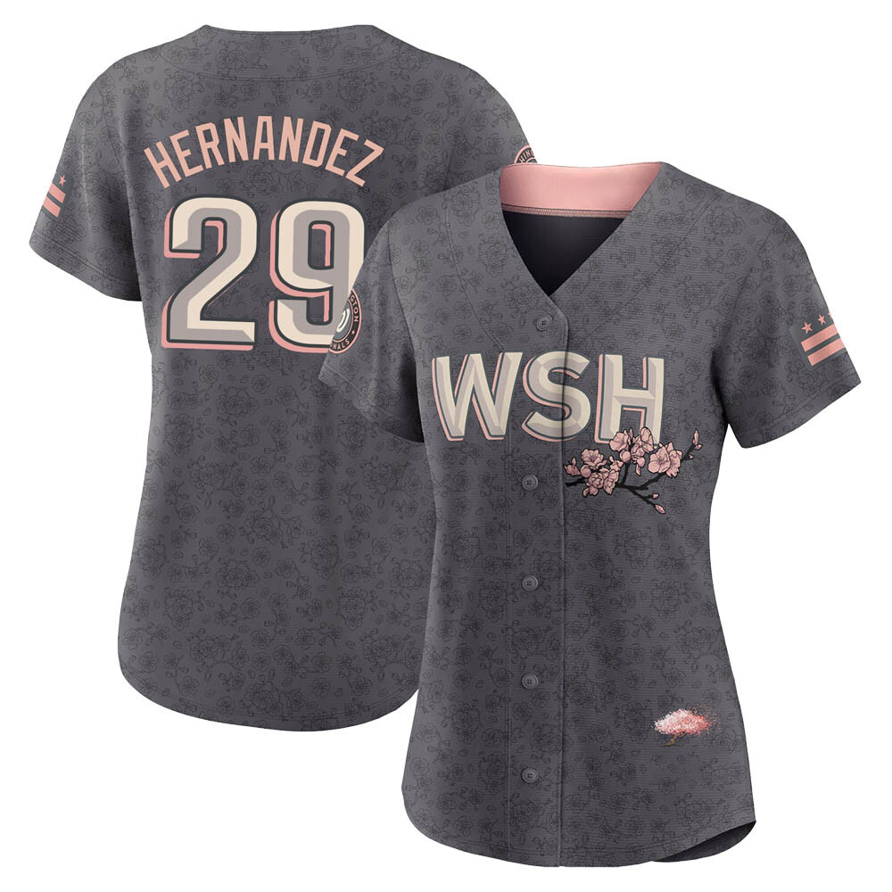 Replica Yadiel Hernandez Women's Washington Nationals Gray 2022 City Connect Jersey Replica Yadiel Hernandez Women's Washington Nationals Gray 2022 City Connect Jersey